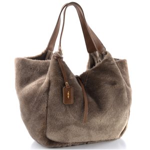 Rieker kožešinková shopper kabelka s etují taupe H1053-64