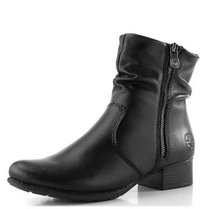 Rieker řasený zipový kotník černý 78656-00