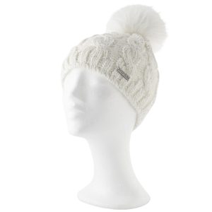 Voxx pletená čepice s flitry a bambulí Astra bílá 113980