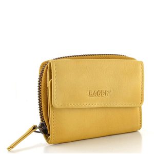 Kožená peňaženka so šikmým vreckom žltá HB-10/18