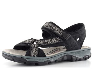 Rieker športové sandále šedo-čierne 68850-00