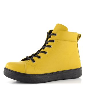 Looke žltá šnurovacia kožená členková obuv Nancey L0491-44