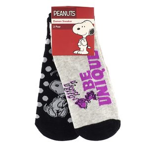 Dámske nízke ponožky Peanuts Snoopy 2 páry ružová/šedá/čierna