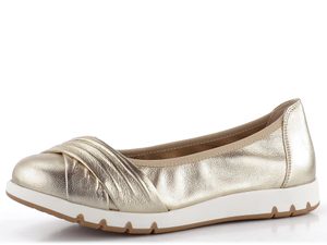 Caprice širší metalické baleríny Platin 9-22118-44