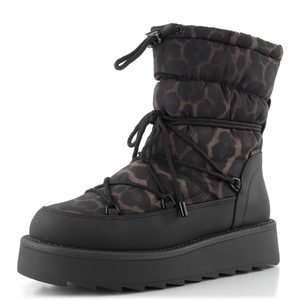 Tamaris zateplený prošívaný kotník na platformě 1-26846-45 black/leopard