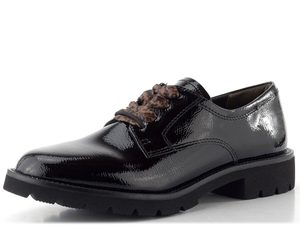Tamaris lakované polobotky na hrubé podešvi black 1-23649-47
