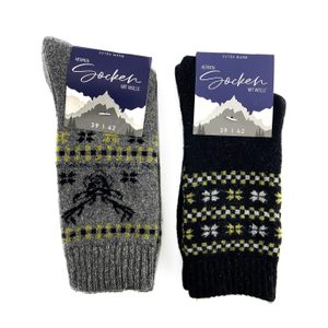 Pánske zimné ponožky s vlnou 2 páry šedé/čierne 21456