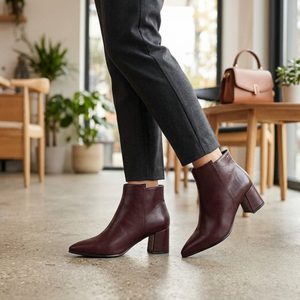 Tamaris elegantní kotník na podpatku merlot 1-25023-47