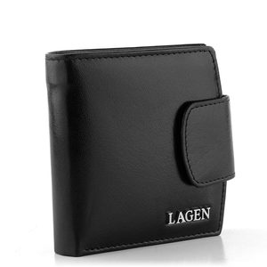 Kožená menší peněženka se zápinkou Black 50465