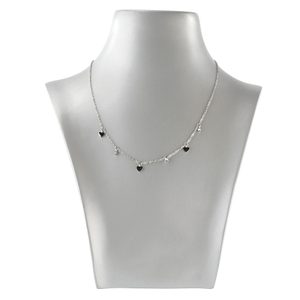 Náhrdelník se srdíčky a krystal kamínky Swarovski stříbrná ocel