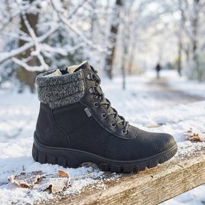 Rieker šněrovací kotník s membránou schwarz/anthrazit Z7220-01