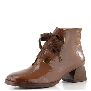 Hispanitas lakovaný šněrovací kotník na podpatku Marsella avellana HI254326