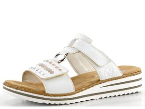 Rieker bílé pantofle s upínacími pásky V0636-80