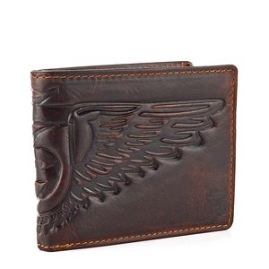 Pánská peněženka s ražbou křídel temně hnědá 6537