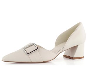 Högl lodičky na širokom podpätku Creme 9-104530