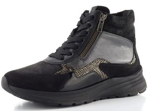 Gabor široký šněrovací kotník se zipem black/dark-grey 8004.01.001