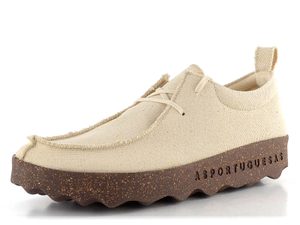 Asportuguesas plátěné polobotky na platformě washed ivory P018025023