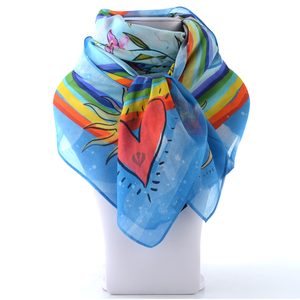 Fraas velký šátek z bavlny a hedvábí Země modrý 633037-524