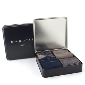 Bugatti vzorčekové ponožky dark navy 4pack/box 61111X