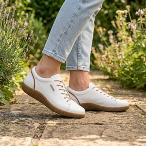 Looke kožené perforované polobotky Leonore White L1051_03
