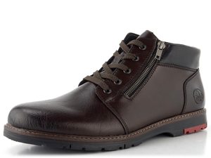 Rieker šněrovací kotník se zipem tmavě hnědý 10502-25