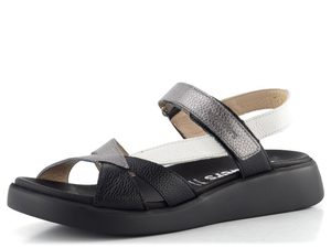 Wonders sandály na suchý zip negro/plomo/off C-6552