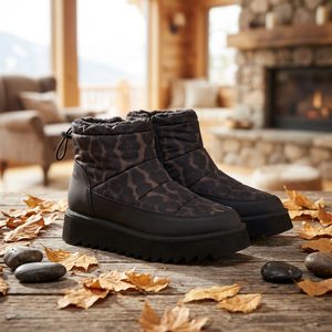 Tamaris prošívaný kotník na platformě black/leopard 1-26810-45