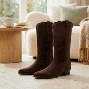Högl semišové kozačky chocplum 2-102822-2100