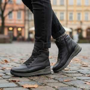 Ara širší kožený kotník Schwarz Osaka-Sport 12-24543-61