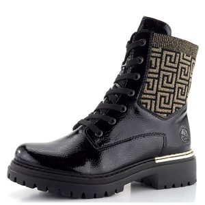 Rieker šnurovacia členková obuv s gumičkou čierna 72607-00