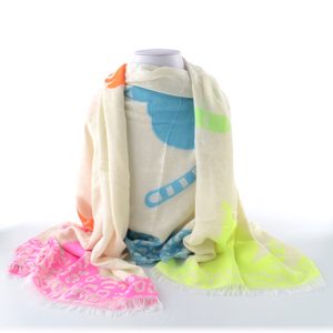 Fraas viskózový šál s barevným motivem koček 613030-970