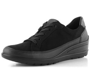 Ara širšie šnurovacie poltopánky na kline Zürich Black 12-50601-01