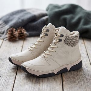 Rieker šněrovací kotník krémový 45955-60