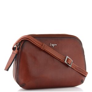Dámská luxusní crossbody kabelka cognac LGB 189