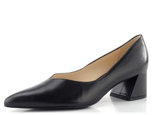 Högl kožené lodičky na širokom podpätku čierne 0-104500-0100