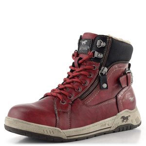 Mustang šnurovacia členková obuv red 15M0092001