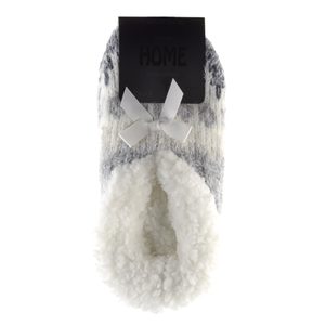 Dámske pletené domáce papučky s protišmykom šedé