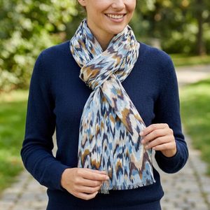 Fraas květinový šál růžový konopí/bavlna 609059-412