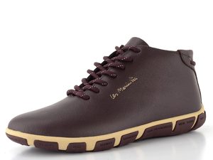 TBS kožený šněrovací kotník vínový Juhayna P7036