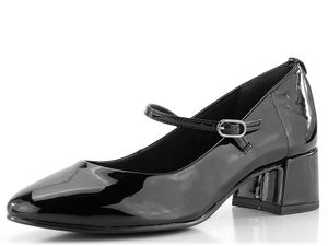 Tamaris lodičky se širokým podpatkem a nártovým páskem černé 1-22312-43