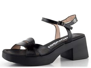 Wonders lakované sandály na podpatku Negro D-1021
