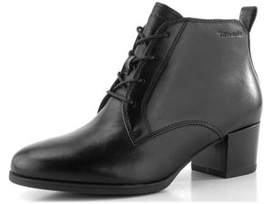 Tamaris kožený kotník na podpatku black 1-25131-43