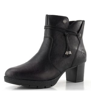 Rieker elegantní kotník na podpatku černý 77667-00