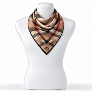 Fraas hedvábný šátek s károvaným vzorem camel 612008-180