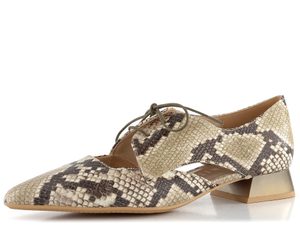 Hispanitas otvorené šnurovacie poltopánky na podpätku Taupe HV253858