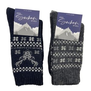Pánske zimné ponožky s vlnou 2 páry čierne/antracit 21456