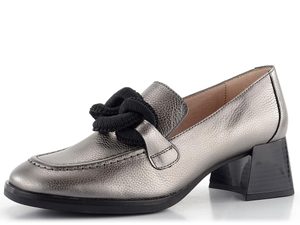 Hispanitas metalické poltopánky s opletanou sponou acero Milan HI243703