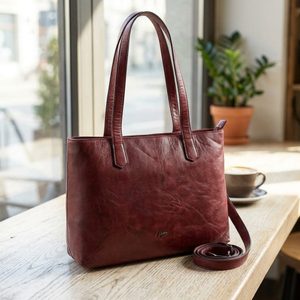 Lagen kožená shopper kabelka portwine 2024-A-017