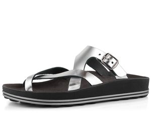 Fantasy Sandals metalické pantofle/žabky S307 Ariadni Silver
