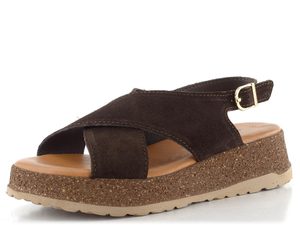 Tamaris kožené sandály na platformě mocca 1-28205-46